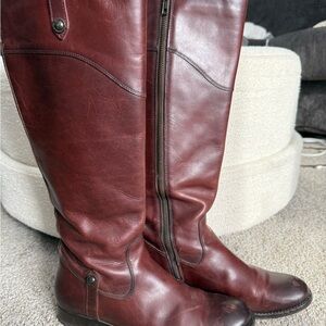 Frye Women's Dark Brown Leather Heeled Boots